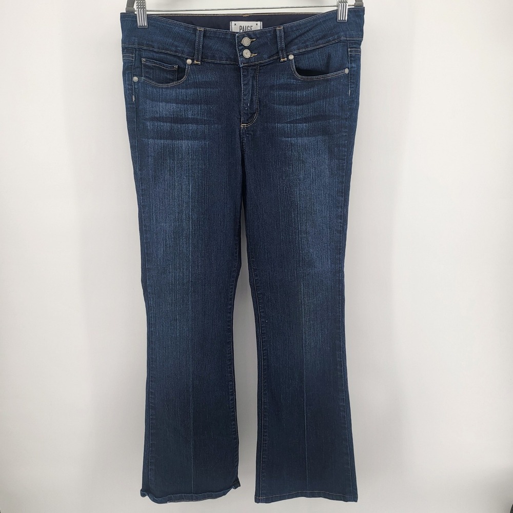 Paige Denim Hidden Bootcut Blue Jeans Dark Wash Women's Size 3 X 28 Mid rise